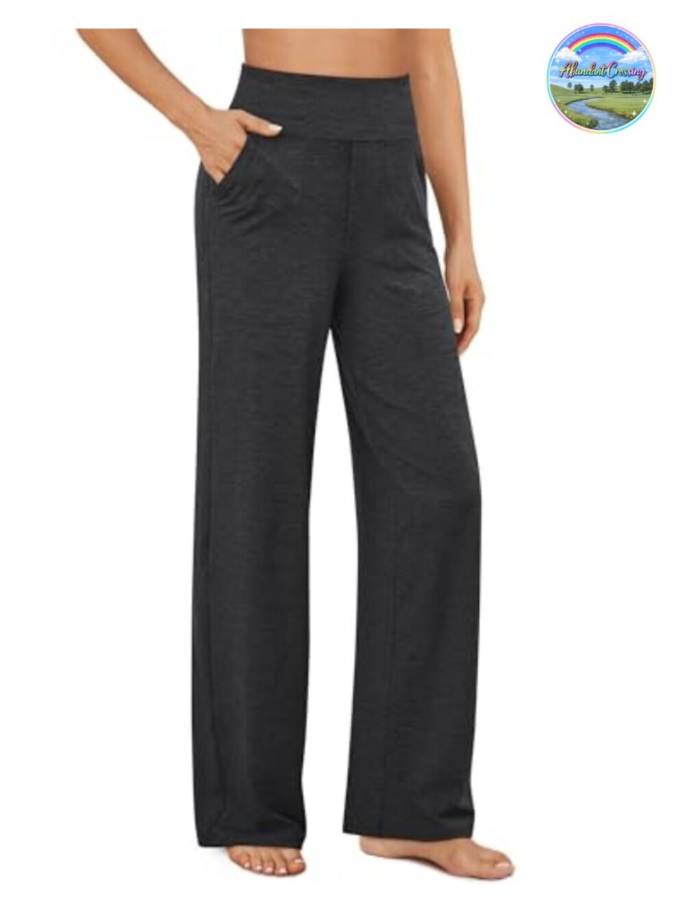 Wide Leg Yoga Pants with Pockets High Waisted Sweatpants
